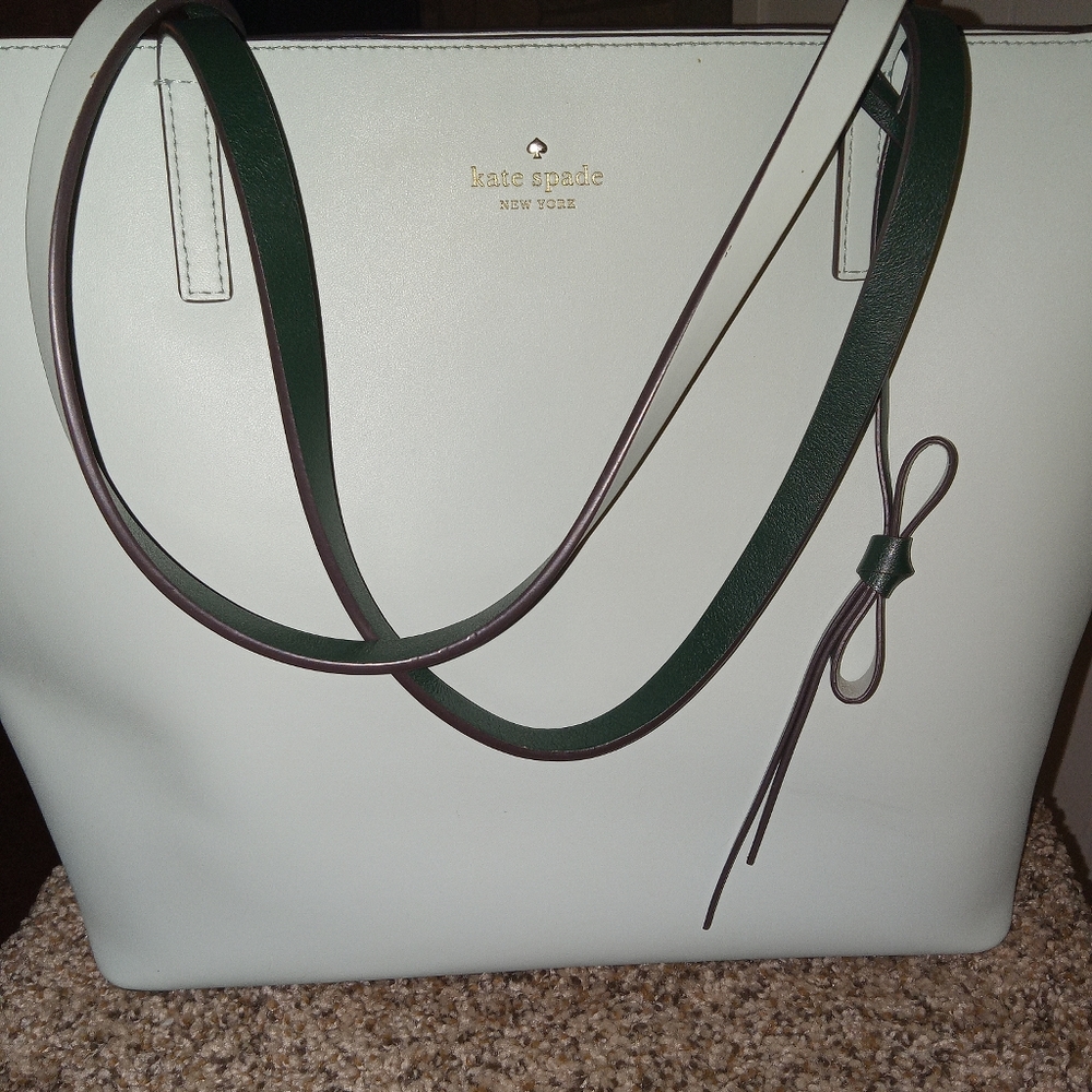 Kate spade tote mint green and dark forest green